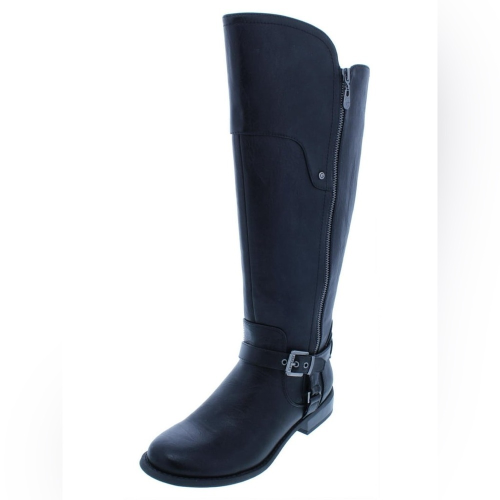 G by Guess Size 51/2 Black Womens Harson Faux Leather Riding Over-The-Knee Boots